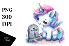 Cute Baby Unicorn Grave Stile Clipart Product Image 1