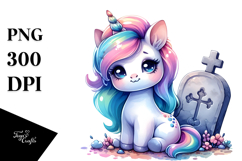 Cute Baby Unicorn Grave Stile Clipart Product Image 1