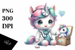 Cute Baby Unicorn Doctor Clipart Product Image 1