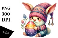Boho Baby Gnome with Easter Egg PNG Product Image 1