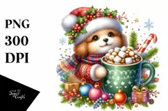Cute Dog with Christmas Ornaments PNG Product Image 3