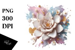 Pastel Wooden Watercolor Gardenia | Clipart Product Image 1