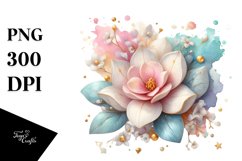 Pastel Wooden Watercolor Gardenia | Clipart Product Image 3