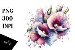 Shiny Sweet Pea Watercolor Clipart Product Image 1