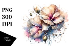 Shiny Sweet Pea Watercolor Clipart Product Image 1