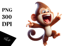 Funny Monkey with Hyper-Detailed Fur PNG Product Image 1
