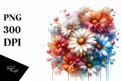 Vibrant Daisy Glossy Petals Abstract PNG Product Image 3