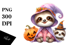 Baby Sloth Dressed Halloween PNG Product Image 1