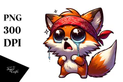 Dramatic Fox with Puppy-Dog Eyes PNG Product Image 1