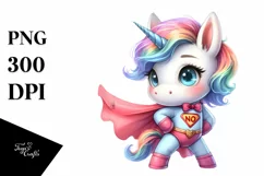 Watercolor Baby Unicorn Hero | Clipart Product Image 3