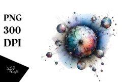 Cosmos Abstract Watercolor | Sublimation Clipart Product Image 1