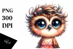 Funny Baby Owl Portrait Clipart Product Image 3
