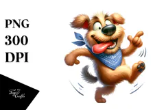 Goofy Dog in Bandana PNG Product Image 1