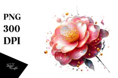 Abstract Glossy Camellia, Transparent PNG Product Image 1