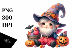 Cute Baby Gnome Halloween Clipart Product Image 1