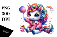 Cute Baby Unicorn, Transparent PNG Product Image 1