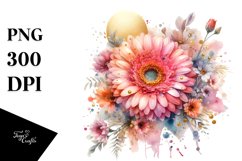 Gerbera Gold Insertions Watercolor Clipart Product Image 3