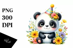 Colorful Small Baby Panda | Watercolor Product Image 1