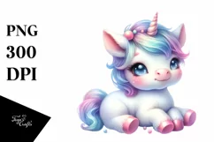 Colorful Baby Unicorn | Sublimation | Clipart Product Image 1