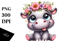 Trending Silly Cartoon Hippo PNG Product Image 1