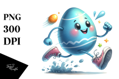 Watercolor Running with Easter Egg, PNG Product Image 1