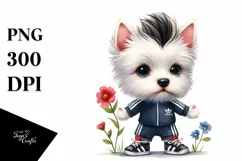 Proud Baby West Highland White Terrier Caricature-Like with Product Image 1