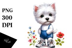 Proud Baby West Highland White Terrier Caricature-Like with Product Image 1