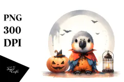 Simple Cute Macaw in Halloween Costume, Transparent PNG Product Image 1