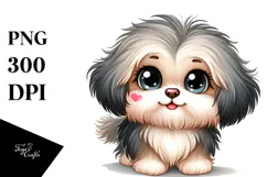 Happy Cartoon Havanese Baby PNG Product Image 1