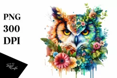 Abstract Vibrant Butterfly with Flowers PNG Product Image 1