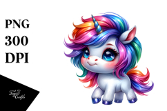 Cute Unicorn with Cool Haircut PNG Product Image 1