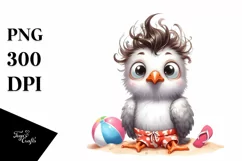 Funny Baby Dove Beachwear | Confused Goofy Teeth | Product Image 1