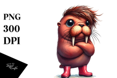 Baby Walrus Rain Boots | Sublimation Clipart Product Image 1