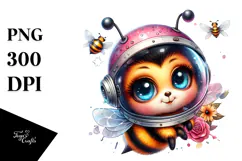 Cute Baby Bee with Punk Look PNG Product Image 1