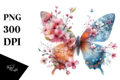 Butterfly made of Spring Flowers PNG Product Image 1