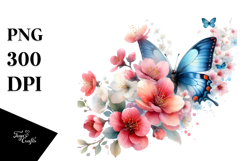 Butterfly made of Spring Flowers PNG Product Image 1