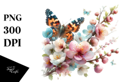 Butterfly made of Spring Flowers PNG Product Image 1