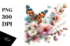 Butterfly made of Spring Flowers PNG Product Image 1