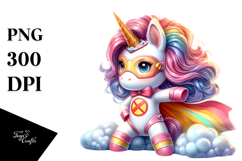 Cute Baby Unicorn Posing as Hero PNG Product Image 1