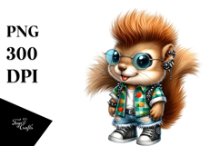 Cute Baby Squirrel in Summer Clothes PNG Product Image 1