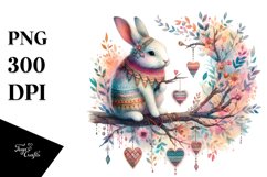 Colorful Pastel Boho Rabbit PNG Product Image 1