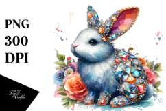 Colorful Diamond Bunny PNG Product Image 1