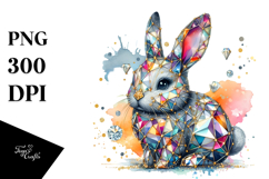 Colorful Diamond Bunny PNG Product Image 1