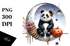 Panda Dressed for Halloween, Festive PNG Product Image 1