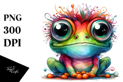 Colorful Layered Baby Frog | Sublimation Clipart Product Image 1