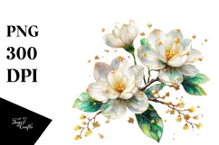 Gardenia Watercolor Splash PNG Product Image 1