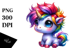 Whimsical Baby Unicorn PNG Product Image 1