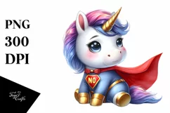Baby Unicorn Watercolor Hero Pose Product Image 3