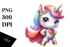 Baby Unicorn Watercolor Hero Pose Product Image 1