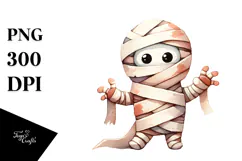 Funny Mummy Watercolor, PNG Product Image 1
